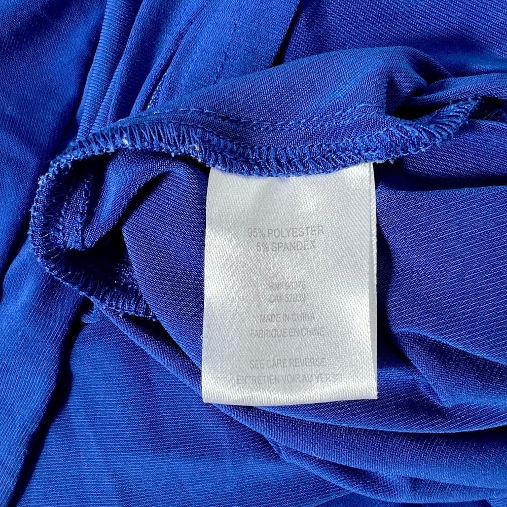 Samuel Dong Plisse Sculpture Dress Sleeveless Asymmetric Zip Front Royal Blue XL - Picture 8 of 8